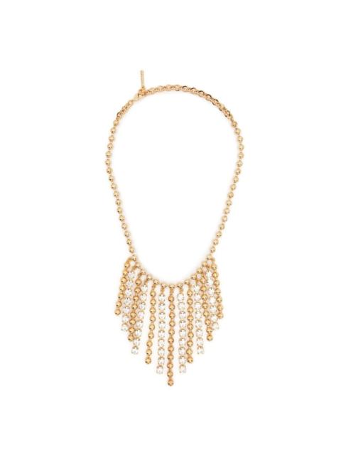 fringed crystal-bead embellished necklace