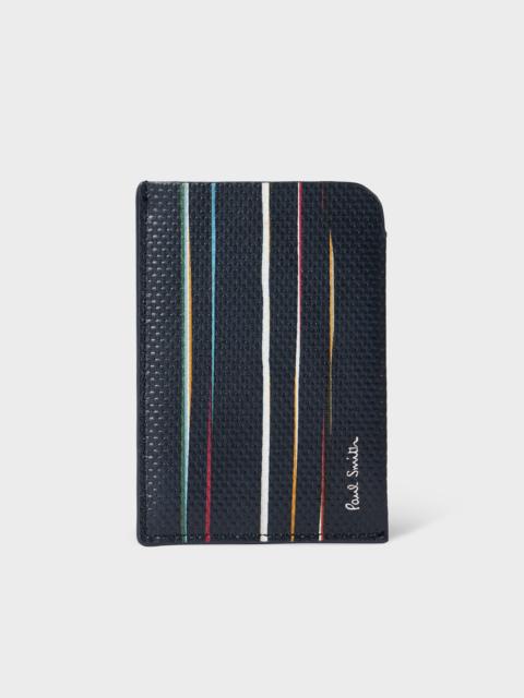 Navy 'Signature Pinstripe' Double Card Holder