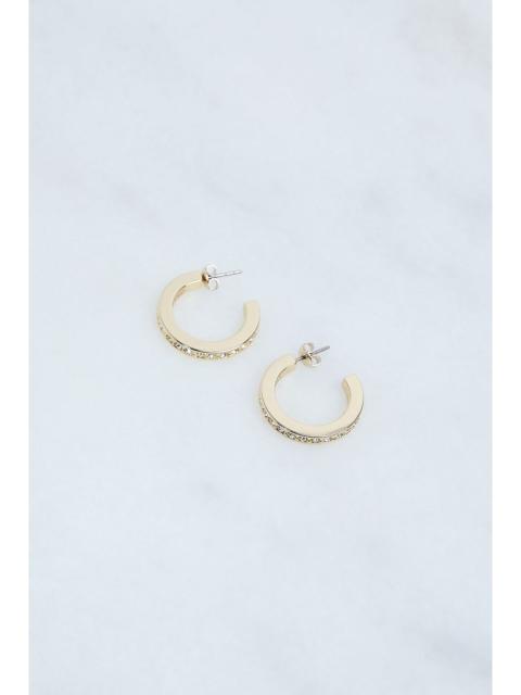 Hand Set European Crystal Small Hoop Earrings