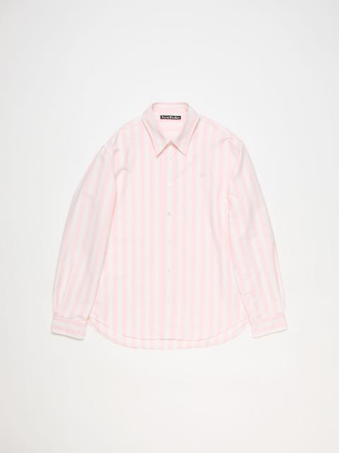Striped oxford button-up - Off white/pink