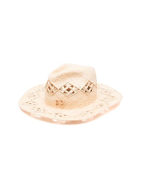 interwoven-straw fedora hat