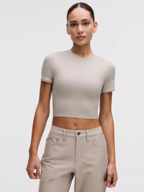 Wundermost Ultra-Soft Nulu Crewneck Cropped T-Shirt