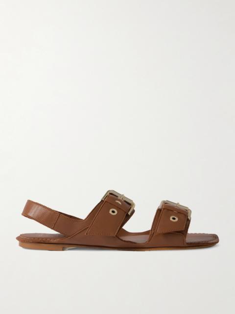 The Double Buckle Leather Sandals