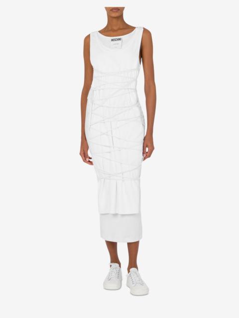 STRETCH COTTON DRESS WITH LACES