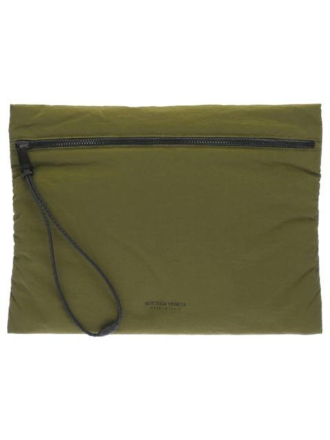 Bottega Veneta Logo Printed Pouch Green