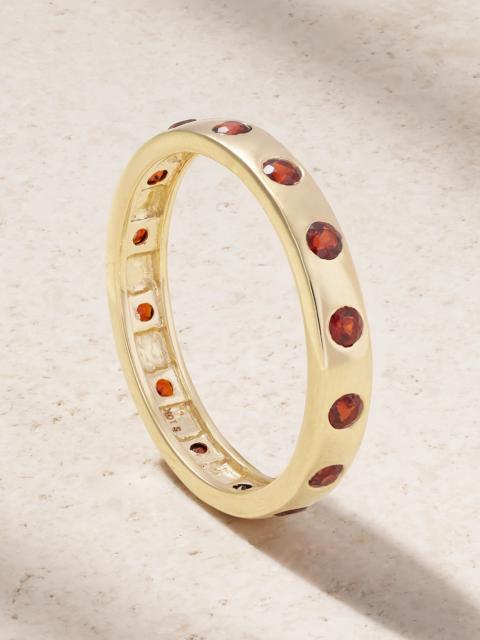 Fauvist Form 10-karat Gold Garnet Ring