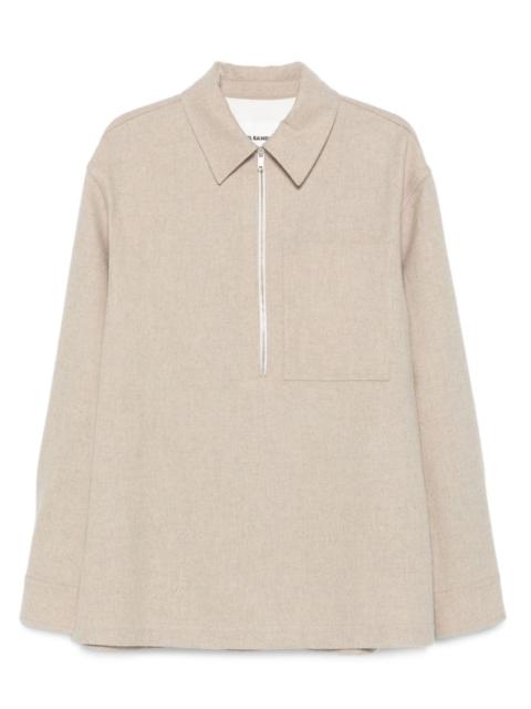 flannel wool polo shirt