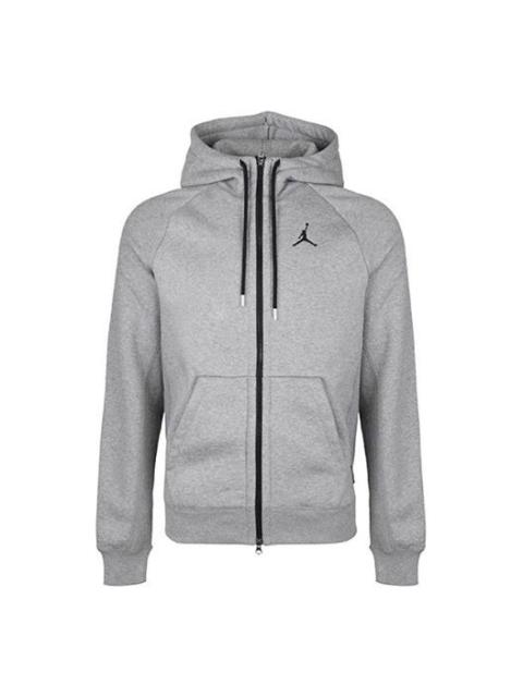 Men's Air Jordan Hooded Fleece Lined Gray Jacket CD8734-091