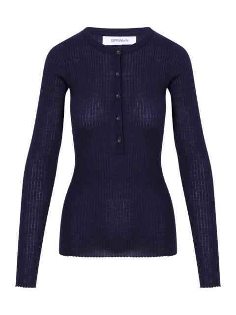 NAVY CASHMERE HENLEY