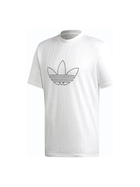 adidas originals Outline Jersey Sports Round Neck Short Sleeve White ED4684