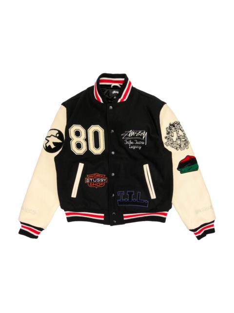 Stussy x Denim Tears X Our Legacy TTL Varsity Jacket Black/White