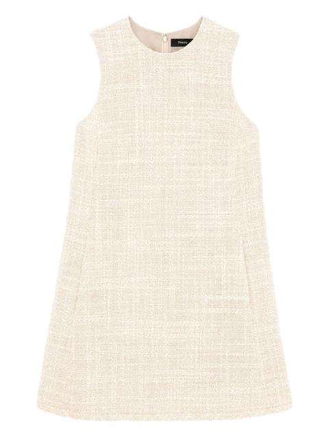 sleeveless tweed mini dress
