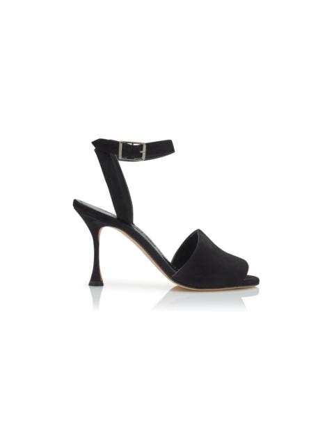 Black Suede Ankle Strap Sandals