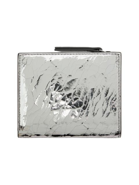 Silver Flip Flap Small Wallet