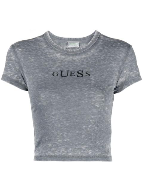 logo-print cropped T-shirt