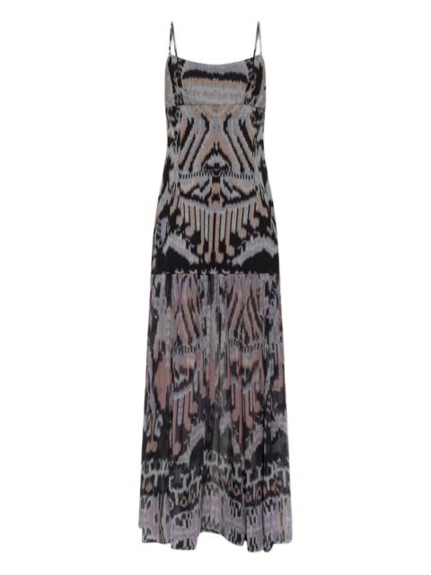 graphic-print tiered dress