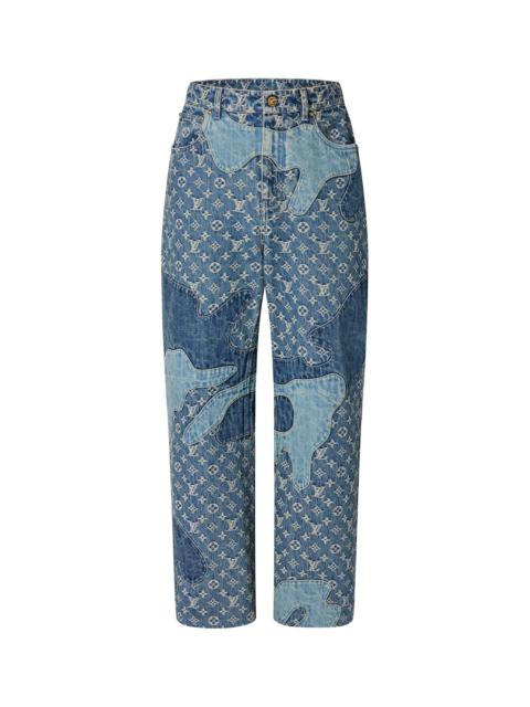 Monogram Patchwork Denim Pants