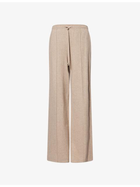 Drawstring Wide-Leg Wool-Blend Trousers