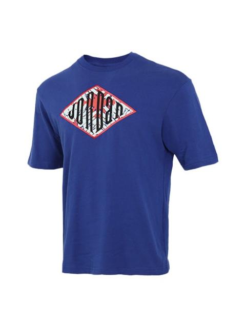 Air Jordan Sport DNA Logo Embroidered Printing Short Sleeve Blue CN3114-455