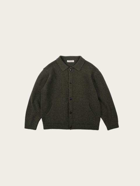 Ultra Heavyweight Collar Cardigan - Forest Green