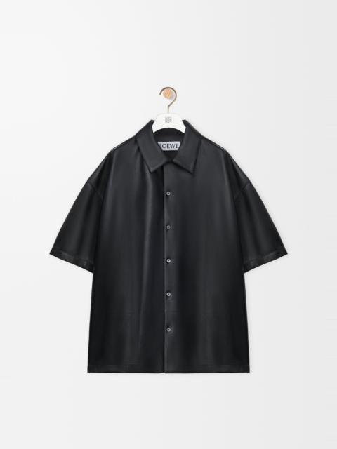 Short sleeve shirt in nappa lambskin