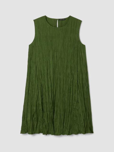 Crushed Silk Round Neck Dress