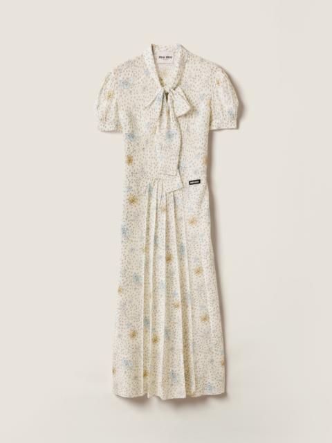 Long crêpe de Chine dress