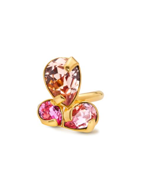 Pear Rhinestone Cluster Ring pink