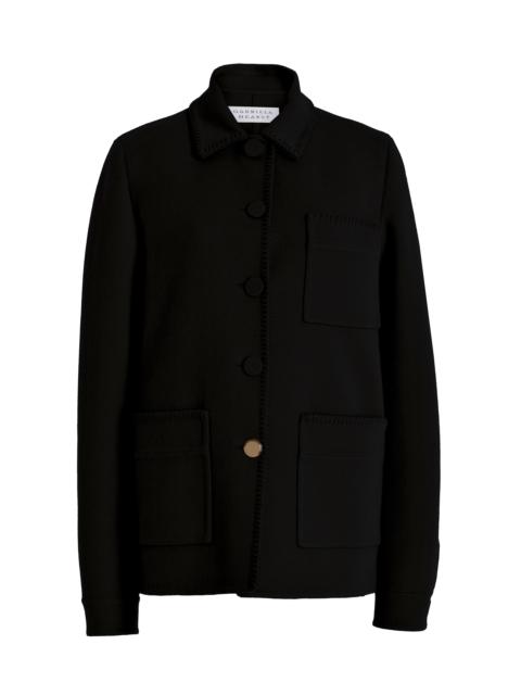 Ulu Chore Jacket in Black Double-Face Recycled Cashmere
