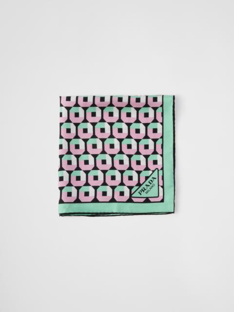 Printed silk twill scarf