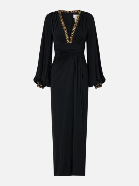 WAISTED DRAPED JERSEY DRESS