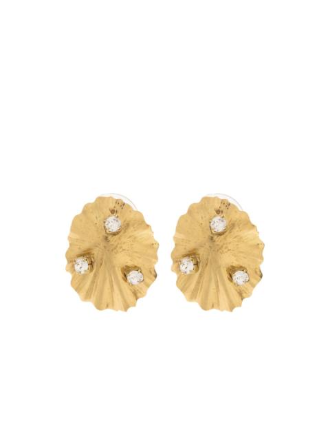 ruffled-design earrings