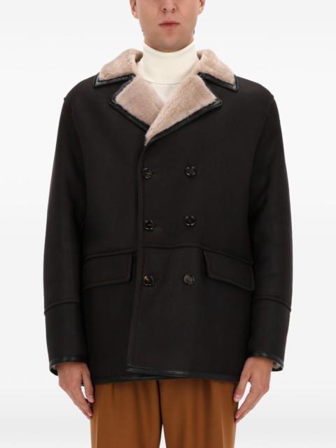 fur collar double-breasted jacket