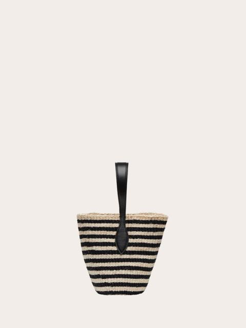 SINGLE HANDLE BASKET BLACK AND CREAM