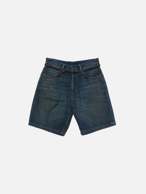 Denim shorts with belt - Loose fit - Dark Blue