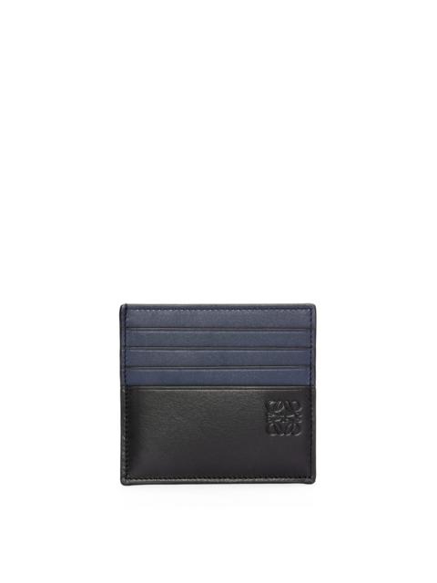 Open plain cardholder in shiny calfskin