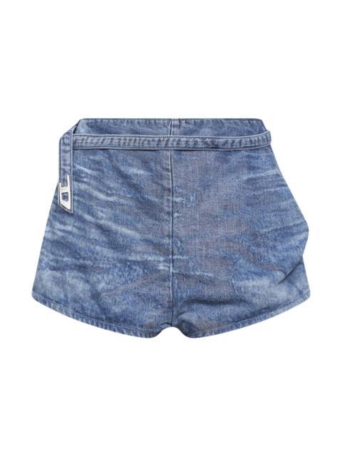 Blue denim satin De-Drex-Fsi1 shorts