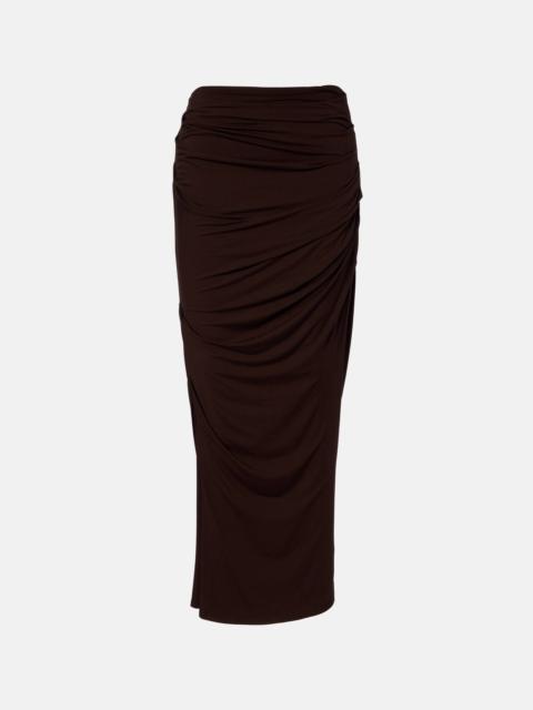 Draped maxi skirt