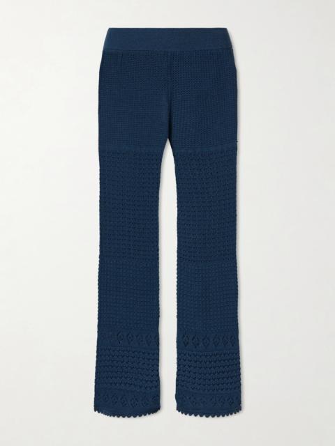 Emblème Crocheted Cotton-blend Straight-leg Pants