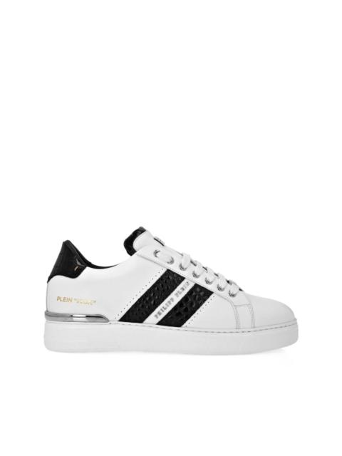 leather low-top sneakers