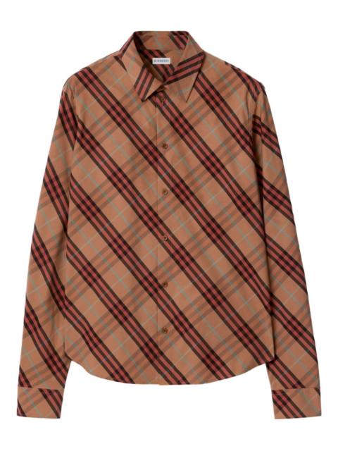 checked buttoned cotton shirt