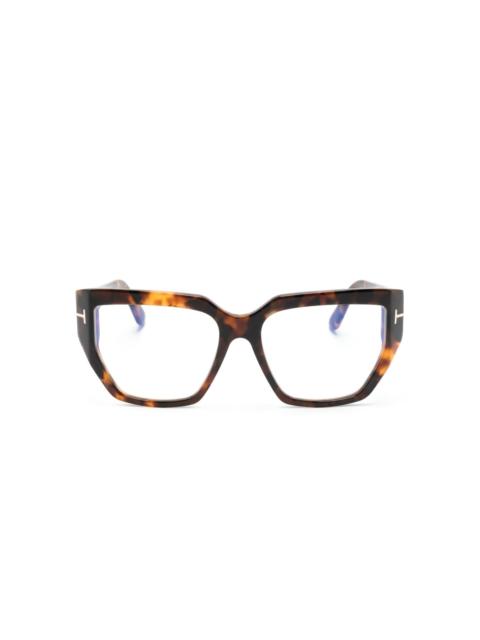 geometric-frame glasses