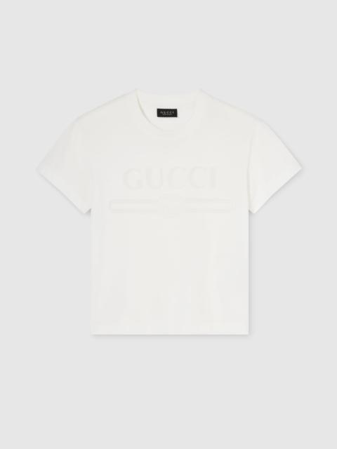 Cotton jersey T-shirt with devoré detail