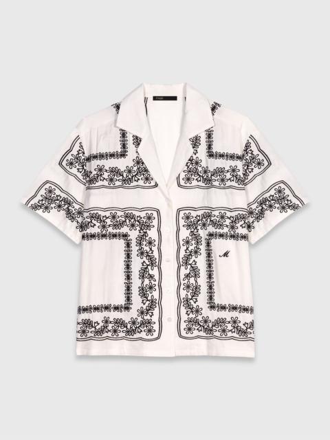 Short-sleeved embroidered shirt