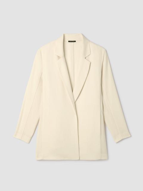 Stretch Wool Crepe Long Blazer