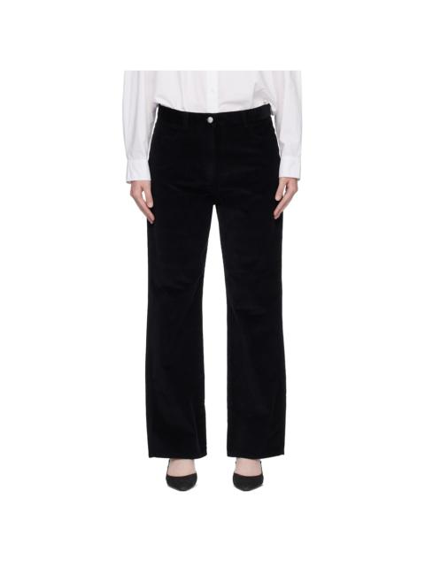 Black Straight Cord Trousers