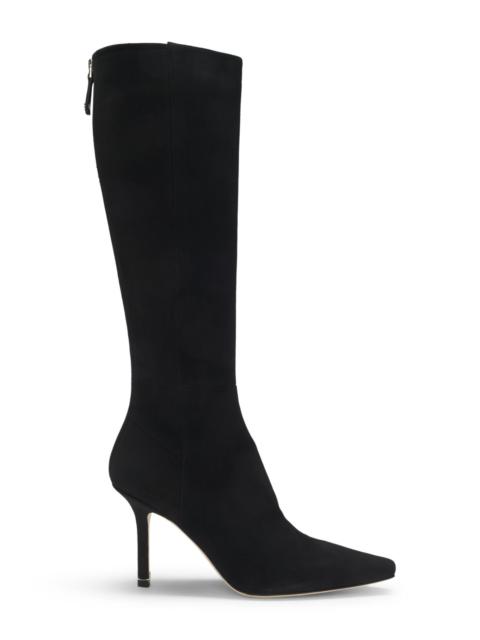 KNEE BOOTS IN LEATHER AND SUEDE
