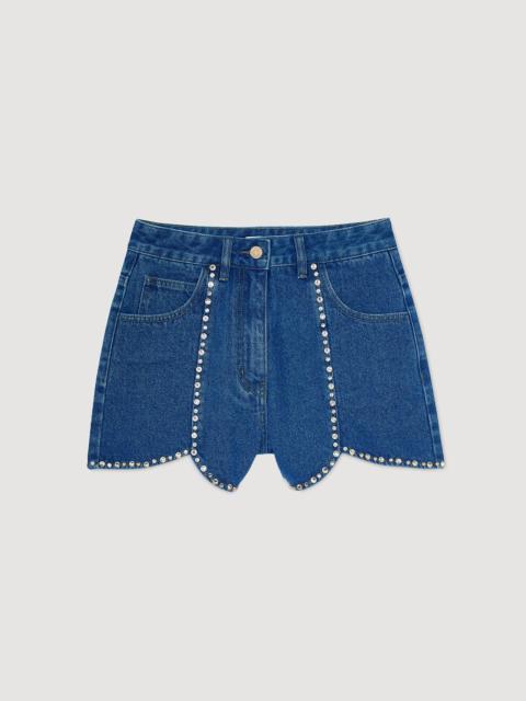 RHINESTONE DENIM SHORTS