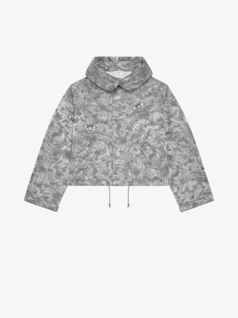 SHORT PARKA IN CAT JACQUARD