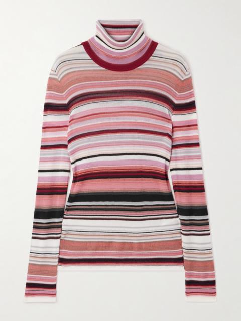 Striped Knitted Turtleneck Sweater